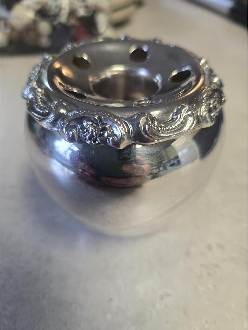 Vintage Wallace Baroque Silverplate Candlestick Flower Holder